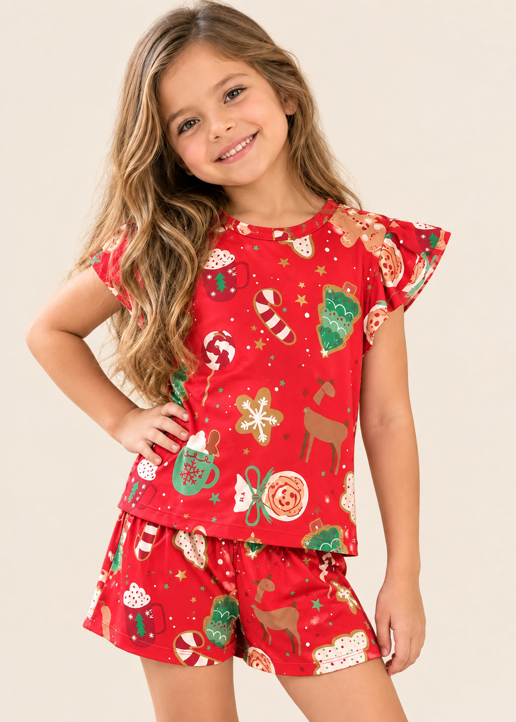 Pijama Short / Blusa Bolero Navidad Roja