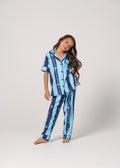 Pijama Pantalón / Camisa Manga Corta No Molestar Rayas Azules