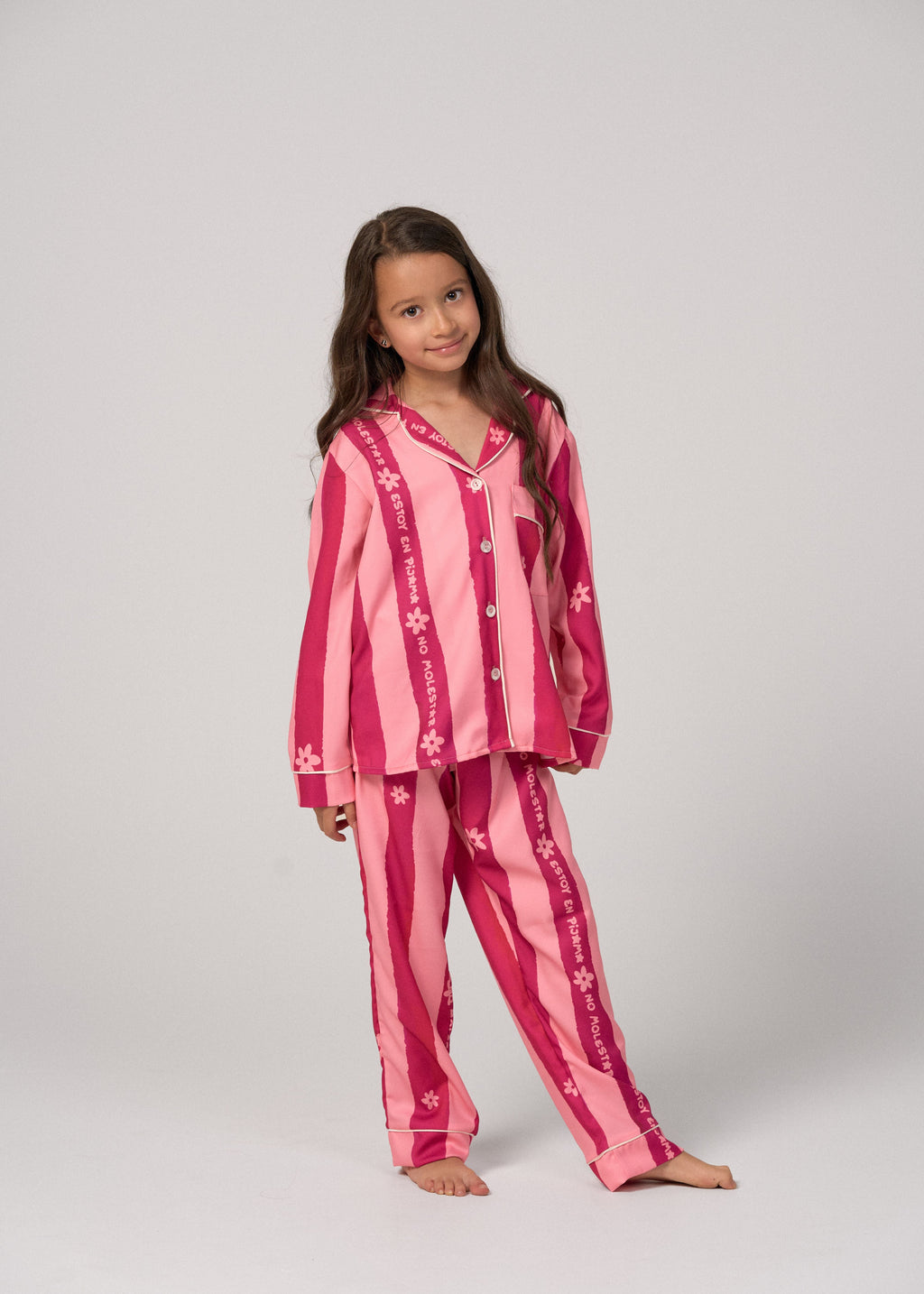 Pijama Pantalón / Camisa Manga Larga No Molestar Rosada