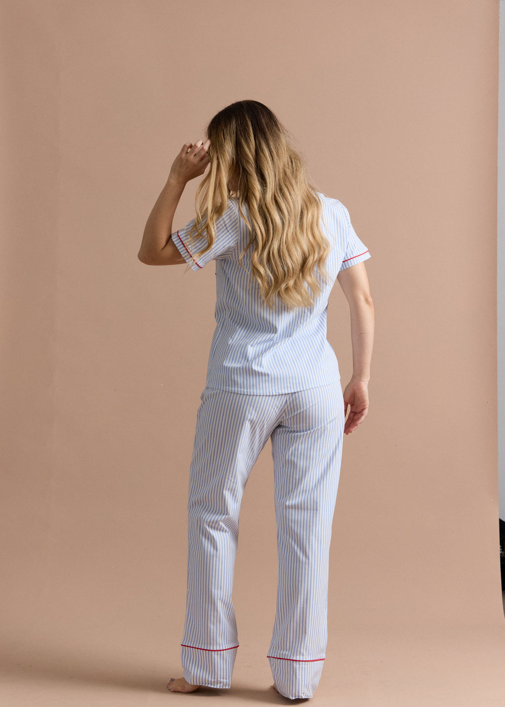 Pijama Pantalón / Camisa Manga Corta Granizado Blue ice