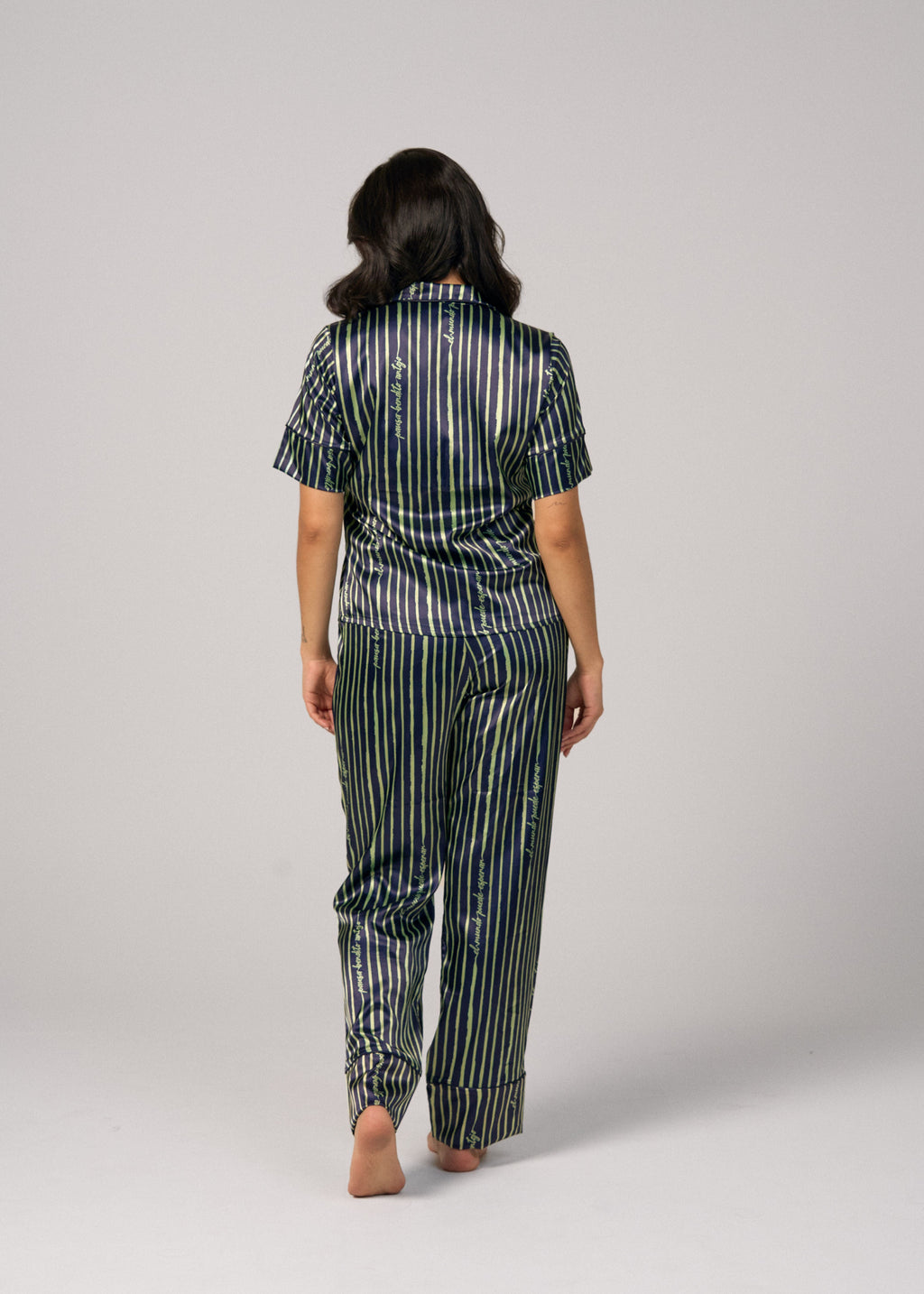 Pijama Pantalón / Camisa Manga Corta Satín Pausa BA
