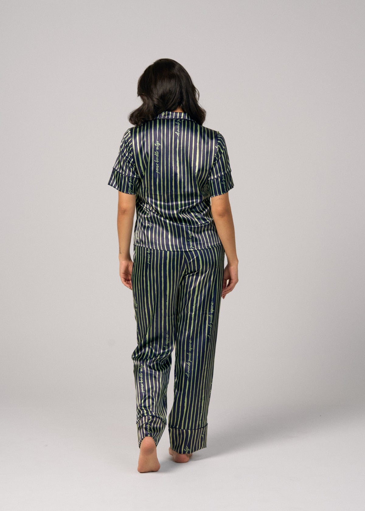 Pijama Pantalón / Camisa Manga Corta Satín Pausa BA