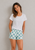 Pijama Short marinero / Blusa Blanca Piel de durazno