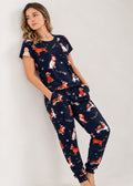 Pijama Pantalón / Blusa Amplia Navidad Azul