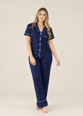 Pijama Pantalón / Camisa Manga Corta Azul Noche