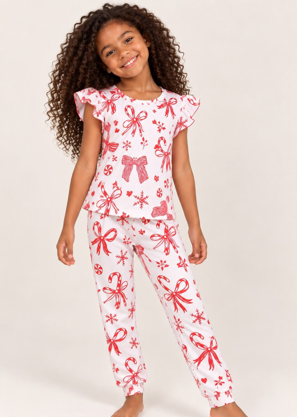 Pijama Pantalón / Blusa Bolero Navidad Moños