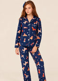 Pijama Pantalón / Camisa Manga Larga Navidad Azul