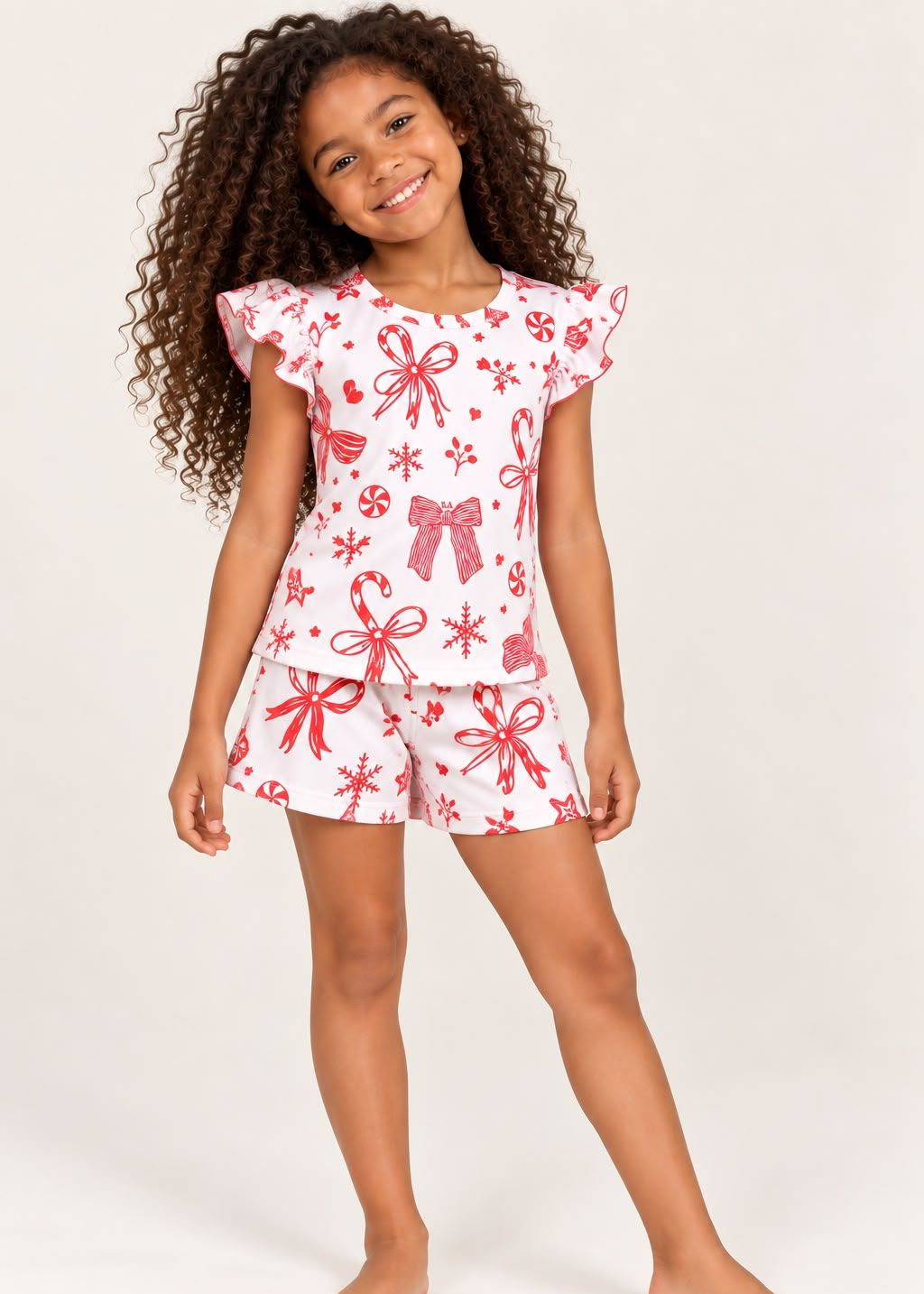 Pijama Short / Blusa Bolero Navidad Moños