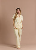 Pijama Pantalón / Camisa Manga Corta Helado de Vainilla