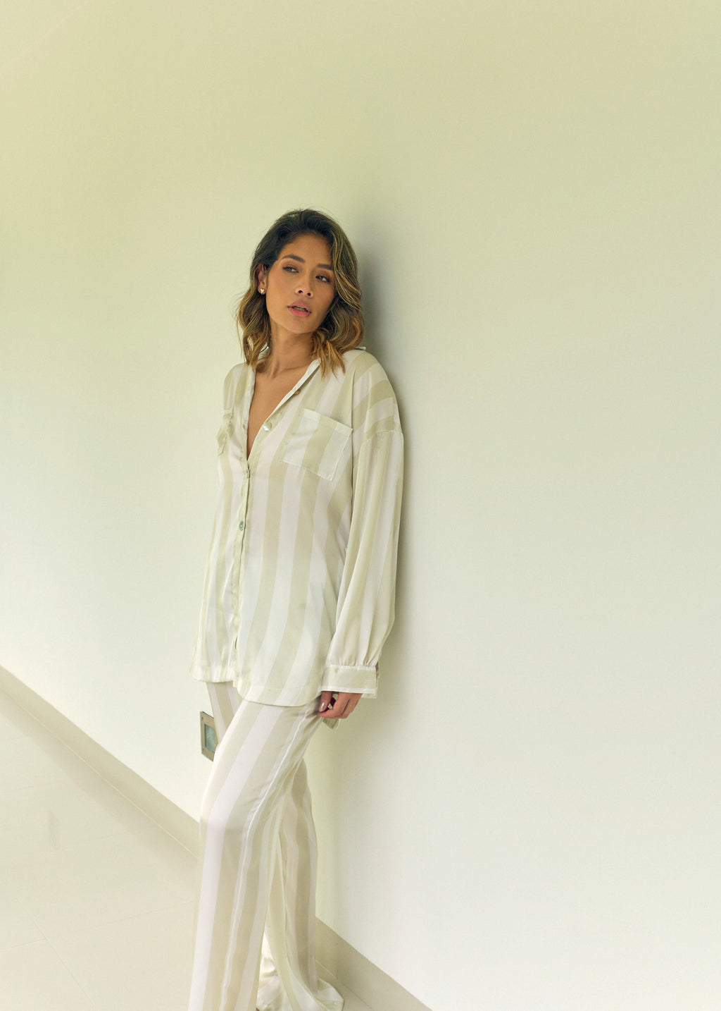 Pijama Pantalón / Camisa Manga Larga Satín Bohemia