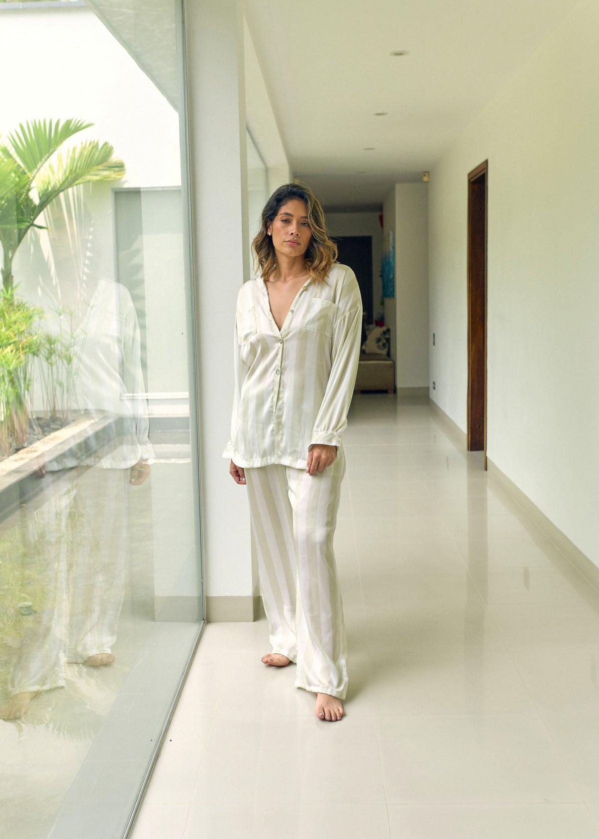 Pijama Pantalón / Camisa Manga Larga Satín Bohemia