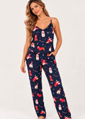 Pijama Pantalón / Blusa de Tiras Navidad Azul