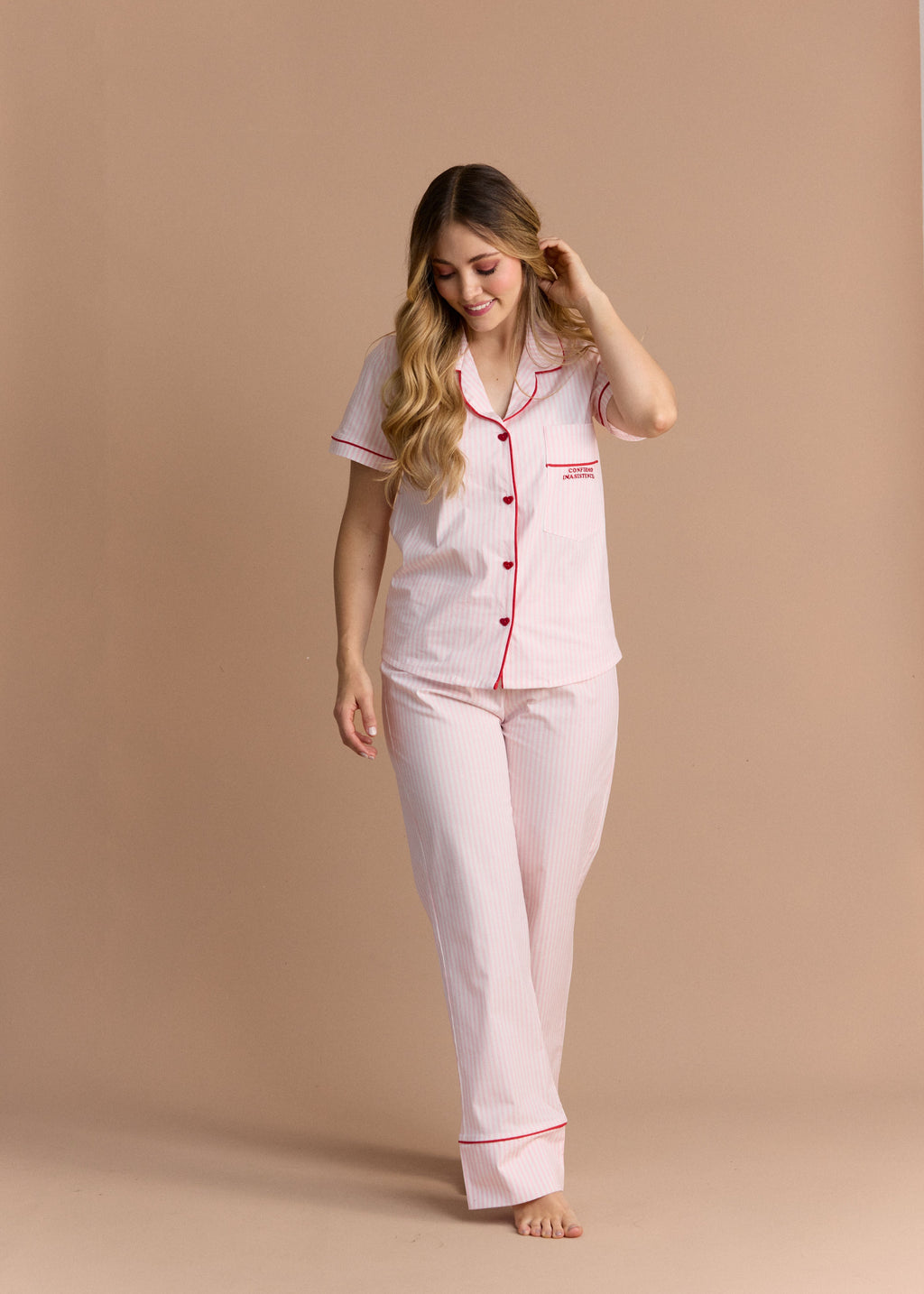 Pijama Pantalón / Camisa Manga Corta Sorbete de Frutos Rojos