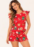 Pijama Short / Blusa Bolero Navidad Roja