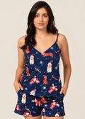Pijama Short / Blusa de Tiras Navidad Azul
