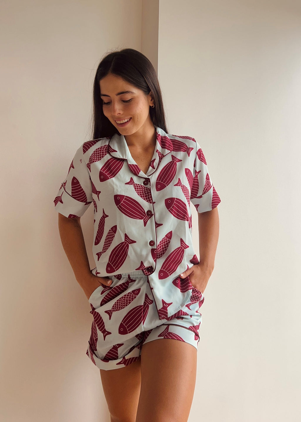 Pijama Short / Camisa Manga Corta Peces