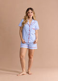 Pijama Short / Camisa Manga Corta Granizado Blue ice