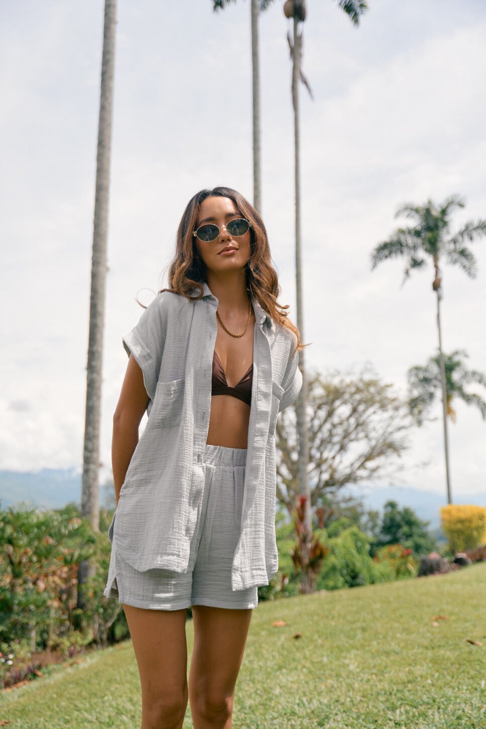 Set Fika Gris Camisa Manga Corta/Short