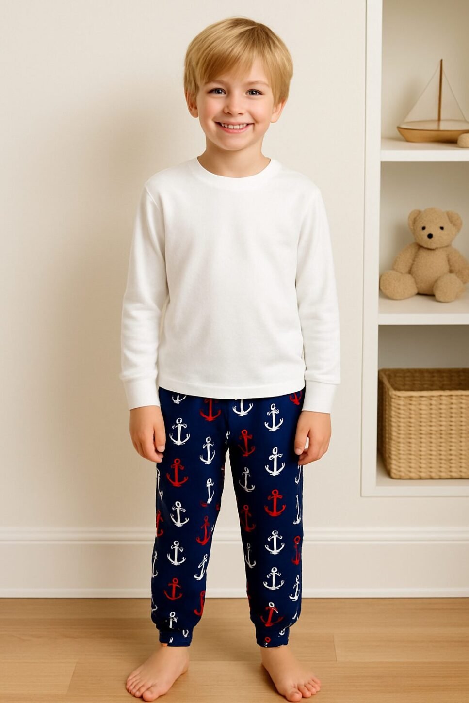 Pijama para Niños Conjunto Anclas Buzo + Pantalón