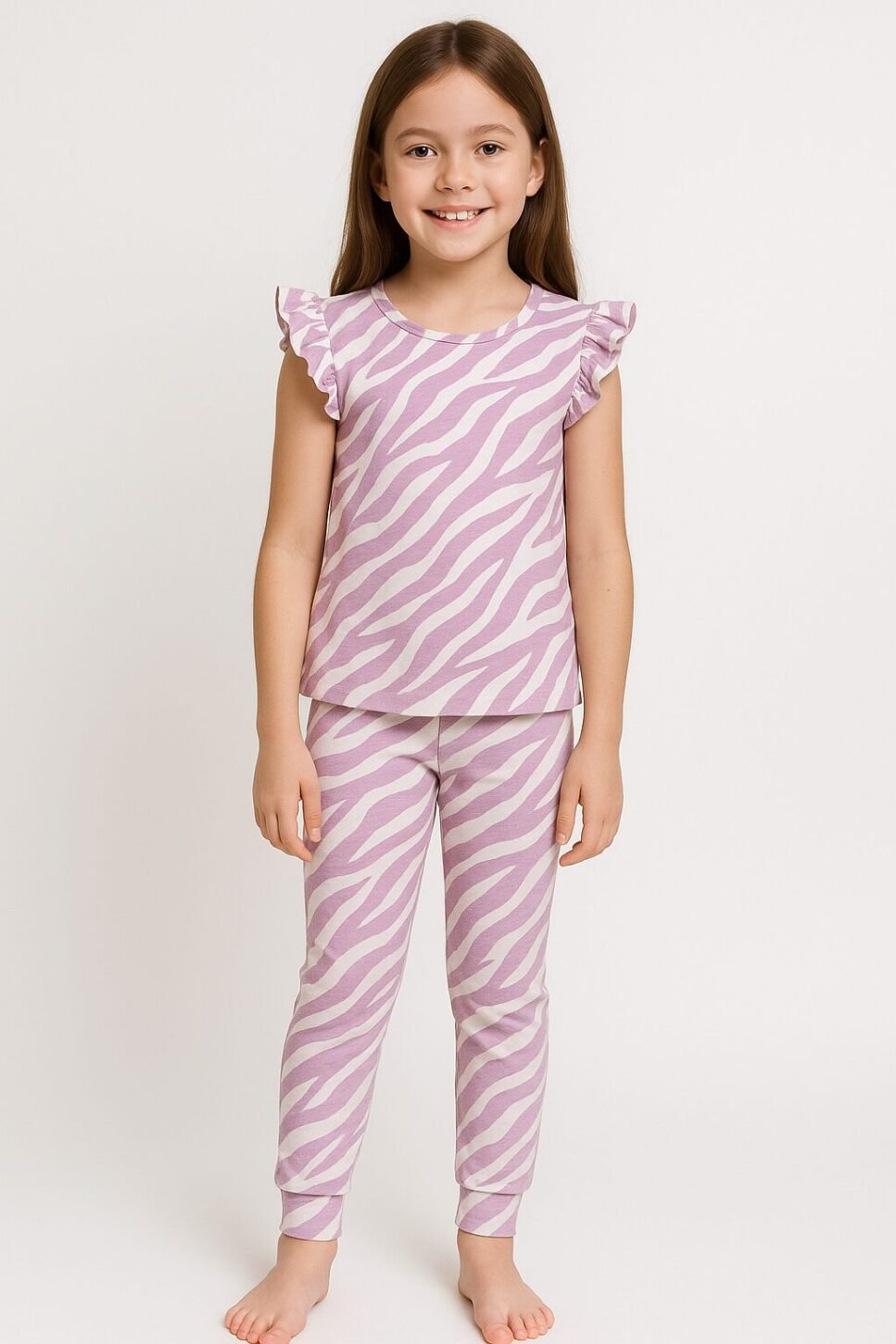 Pijama para Niñas Conjunto Cebra Pastel Pantalón + Blusa Bolero