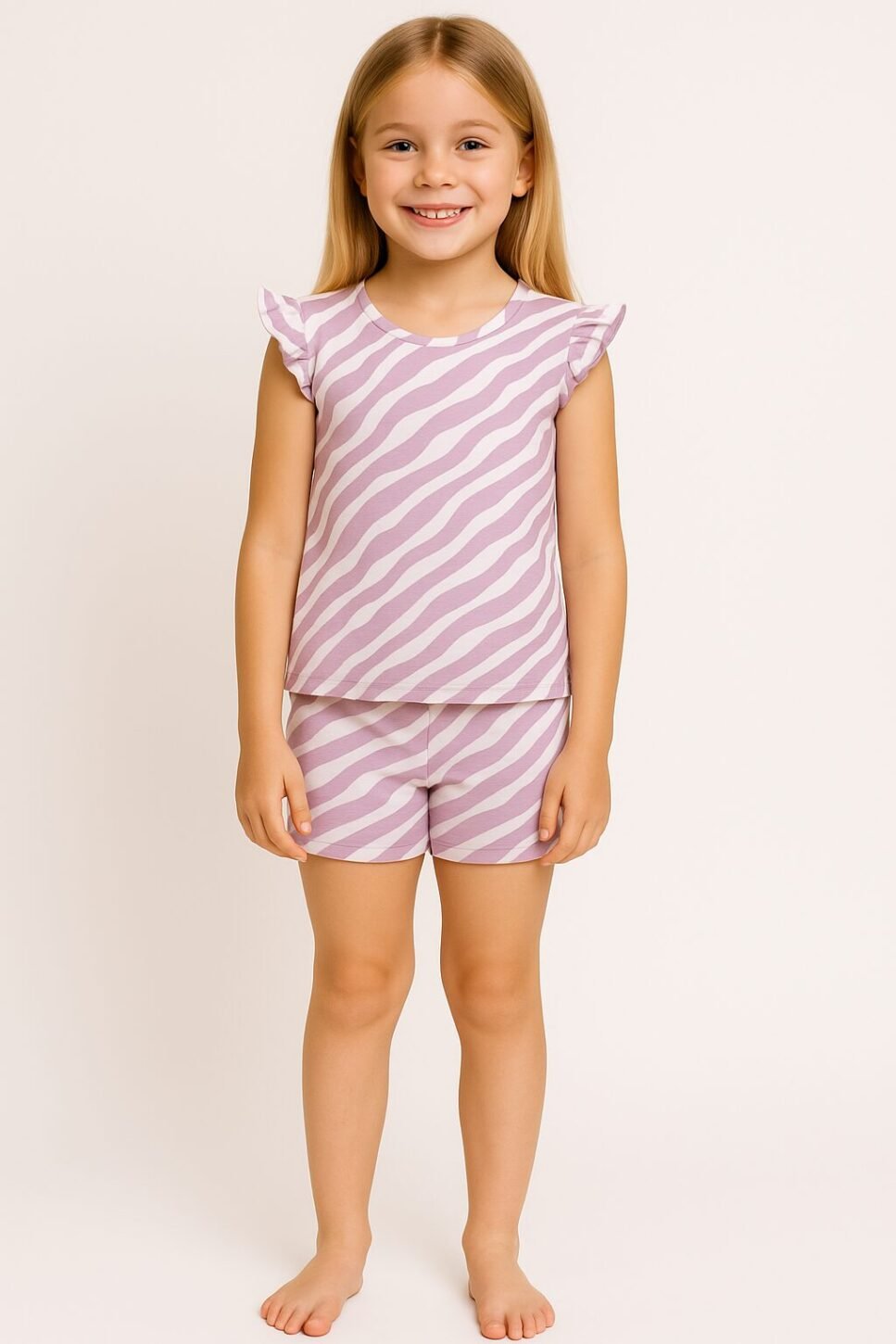 Pijama para Niñas Conjunto Cebra Pastel Short + Blusa Bolero