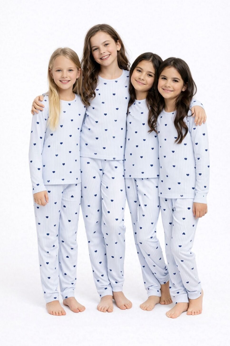 Pijama para Niños Corazón Azul Conjunto Buzo + Pantalón